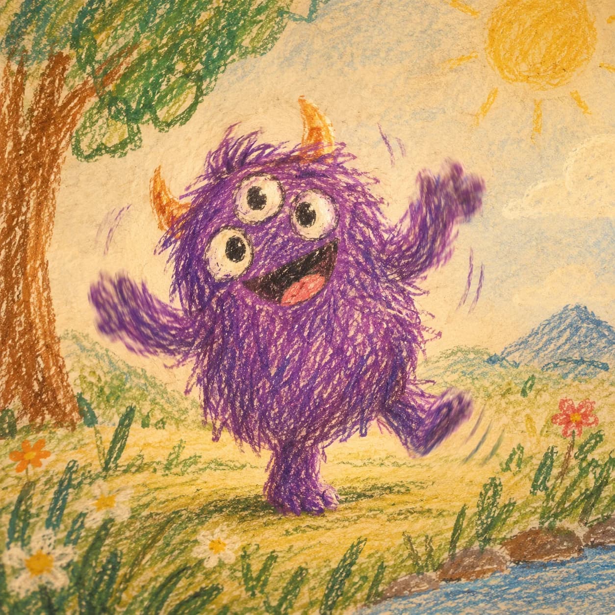 Three-eyed friend, a frame from the animated clip