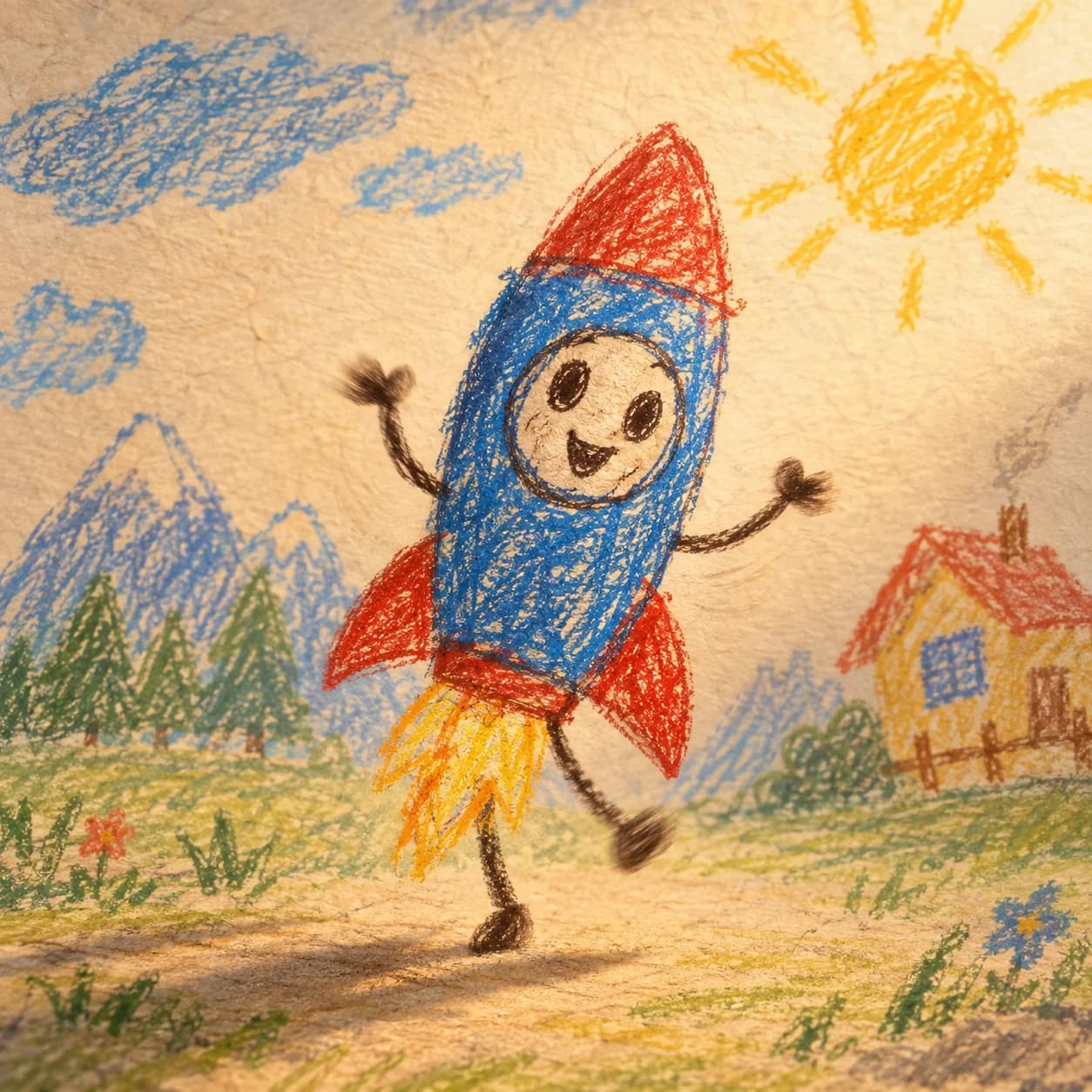 Launch day, a frame from the animated clip